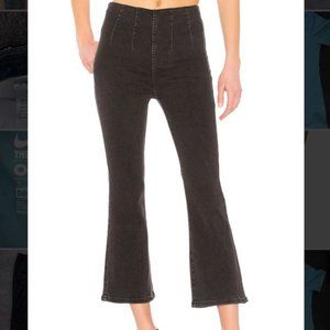 Free People Black Cropped Pull Up Jeans 28